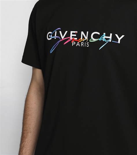 givenchy black rainbow signature tee|Givenchy t shirt sale.